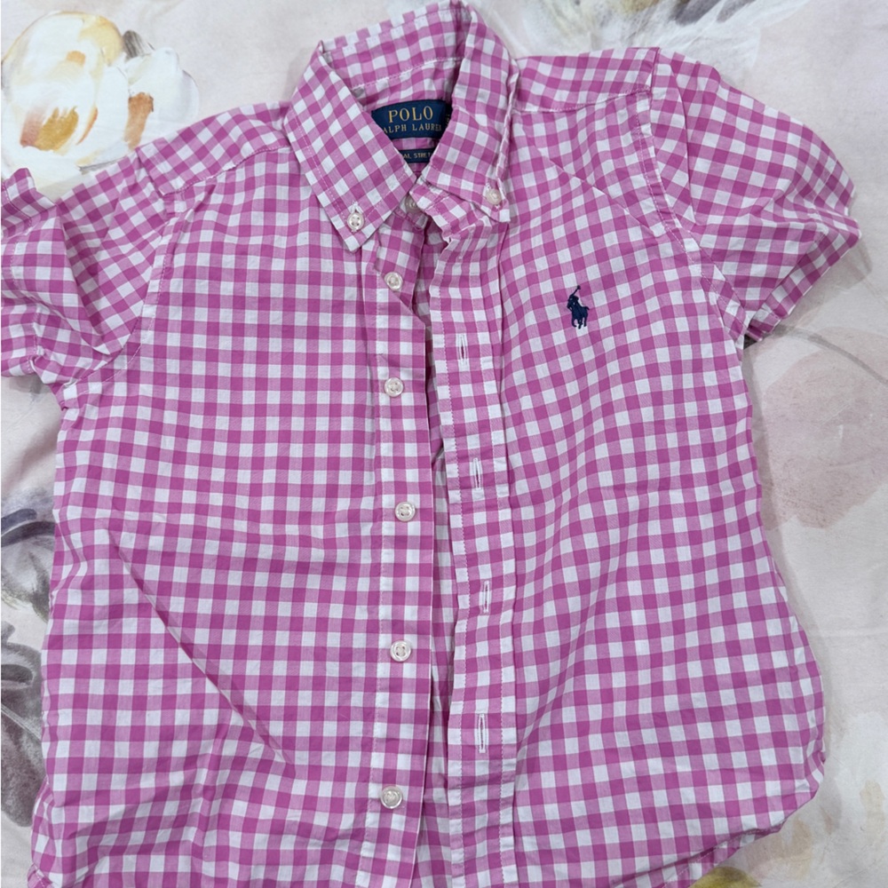 Polo by Ralph Lauren Pink & White Gingham Button-Down Shirt